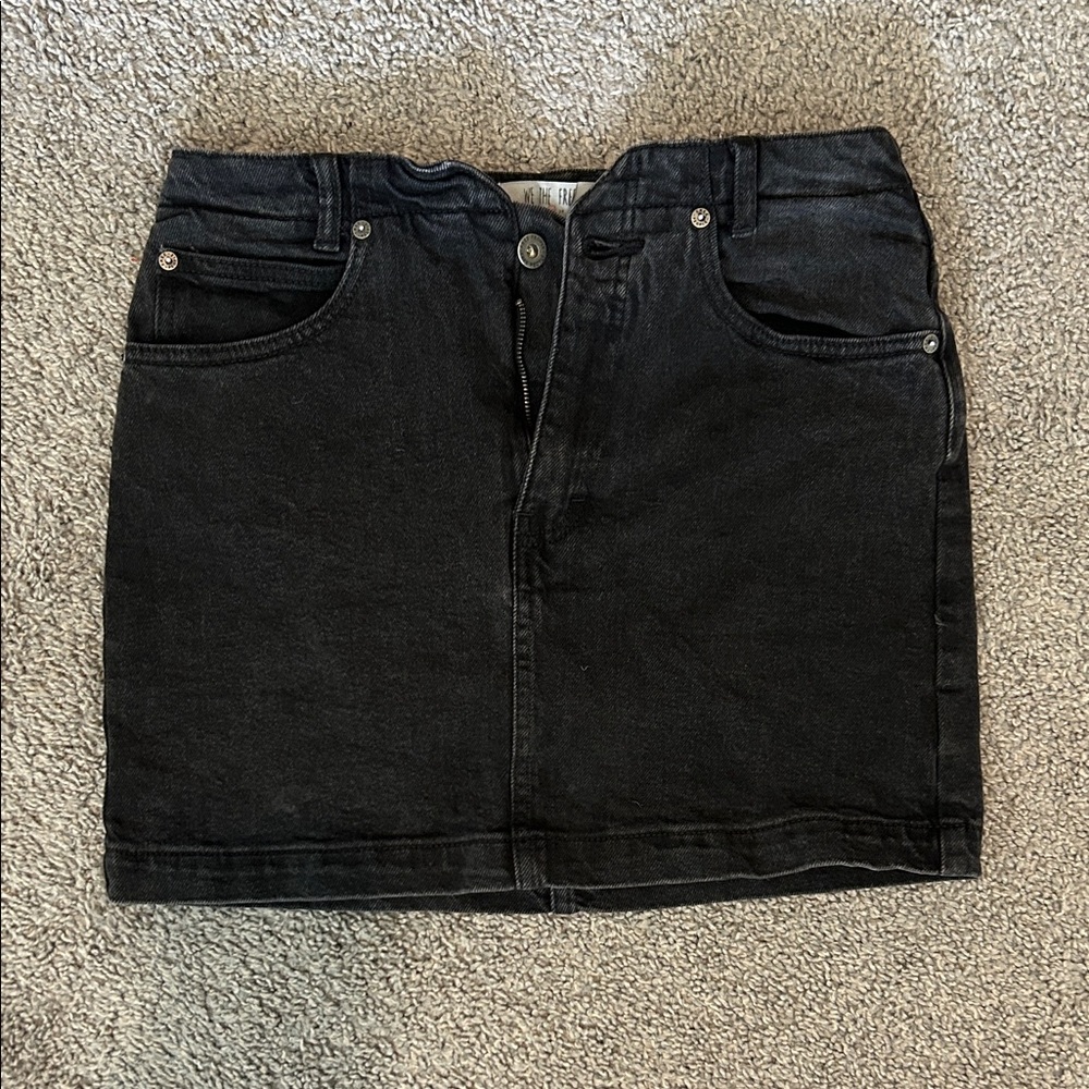 Classic Black Denim Skirt